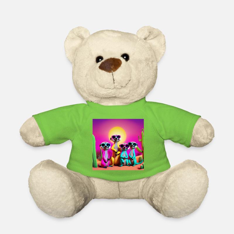 Erdmännchen, Erdmännchenfamilie, Erdmännchen-Humor - Teddy - Hellgrün