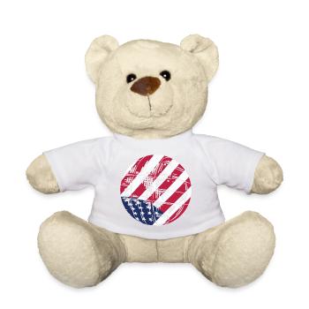 USA Flag Volleyball Patriotic American Sports Gift - Teddy Bear - light green - Front