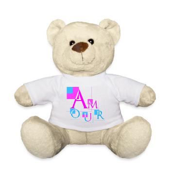 Amour Géométrique | Design Rose & Bleu Moderne - Nounours - vert clair - Devant