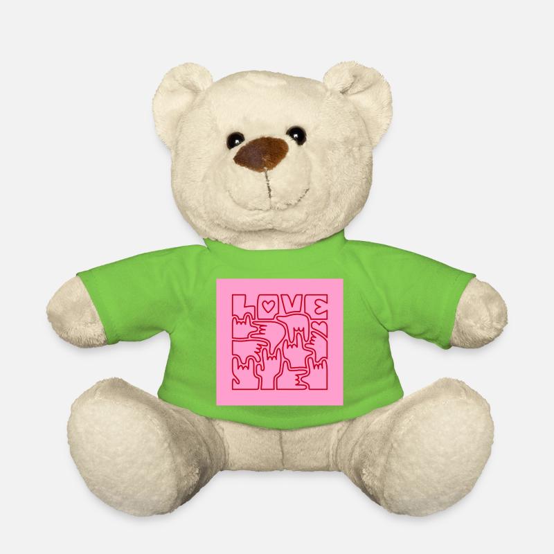 LIEBE – Gebärdensprache Ich liebe dich, Rose Rouge - Teddy - Hellgrün