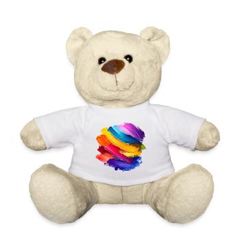 Rainbow Brush Stroke - Teddy Bear - light green - Front