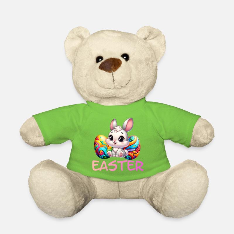 Lapin de Pâques avec des œufs de Pâques - Nounours - vert clair