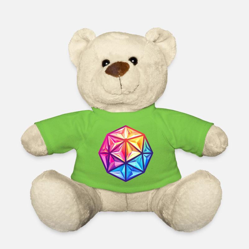 Geometric D20 D20 Cube – Fantasy RPG - Teddy Bear - light green