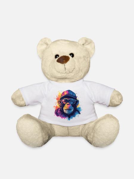 Aquarelle Hipster Singe - Nounours - vert clair
