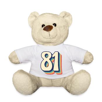 Vintage Retro T-Shirt Nummer 81 Eighty One - Teddy - Hellgrün - Vorne