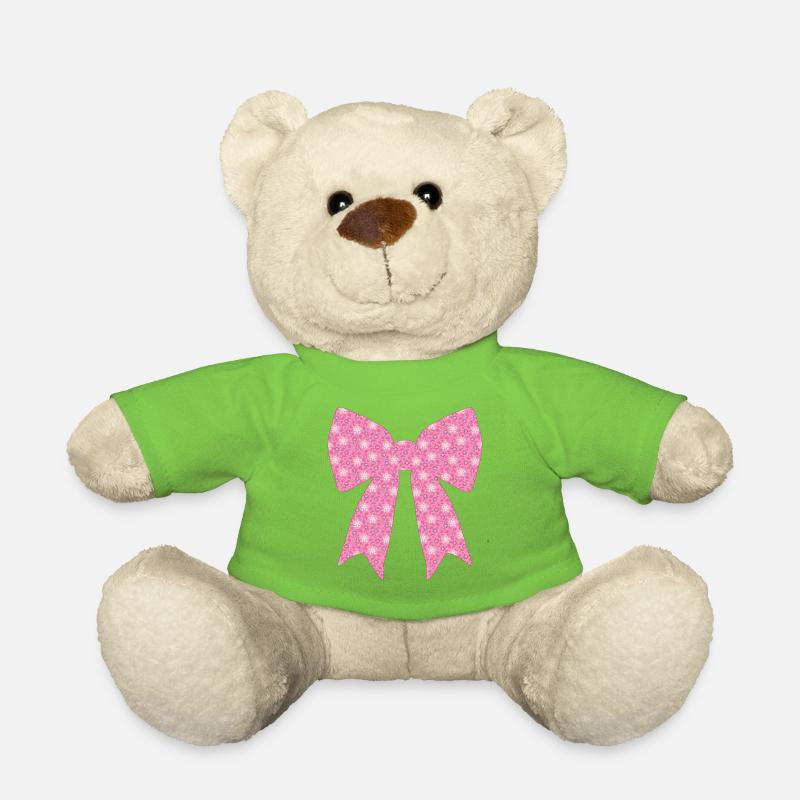 Ruban rose - Nounours - vert clair