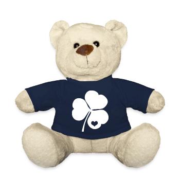 Trèfle irlandais avec coeur - Nounours - bleu marine - Devant
