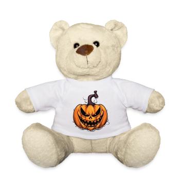 Spooky Halloween Pumpkin Mask Design - Teddy Bear - light green - Front