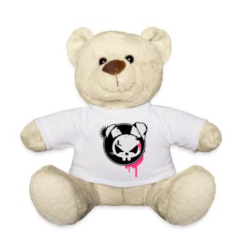 Un autocollant grunge avec une tête de lapin - Nounours - vert clair - Devant