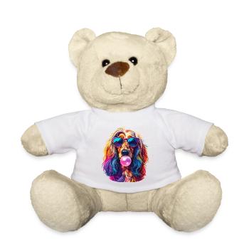 Pop-Art Afghanischer Windhund mit Bubblegum - Teddy - Hellgrün - Vorne