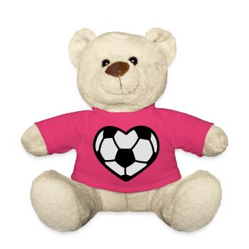 Fußball Herz - Teddy - Pink - Vorne