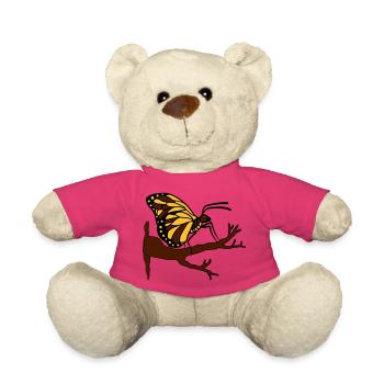 butterfly on branch tree forest insect wing - Teddy Bear - pink - Front