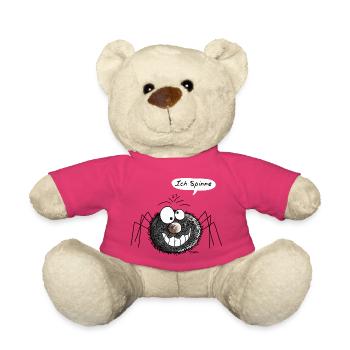Ich Spinne - Smile - Spinnen - Schwarz - Lachen - Teddy - Pink - Vorne