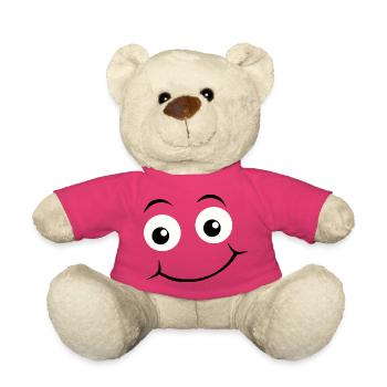 Yeux heureux Emoticon - Nounours - rose - Devant