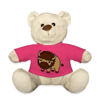 Süßes großes Bison - Teddy - Pink - Vorne