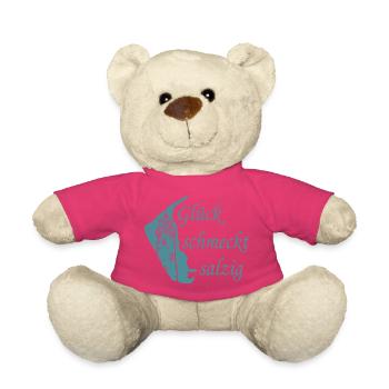 Glück schmeckt salzig – Amrum Nordsee Insel Design - Teddy - Pink - Vorne