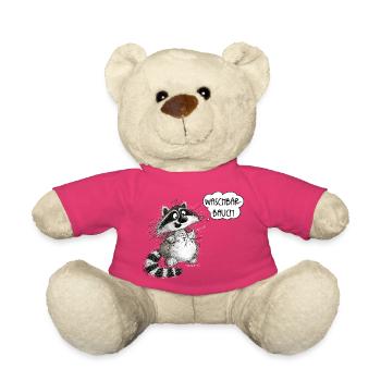 Lustiger Waschbär Waschbärbauch Waschbrettbauch - Teddy - Pink - Vorne