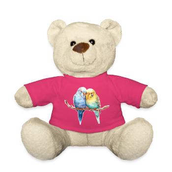 Paire de perruches - Nounours - rose - Devant