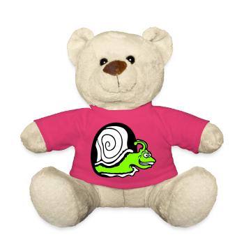 escargot regarde trou mur trou de souris drôle idiot - Nounours - rose - Devant