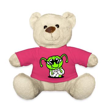 Raupe Mittelfinger Beleidigung Loch Sonnenbrille - Teddy - Pink - Vorne