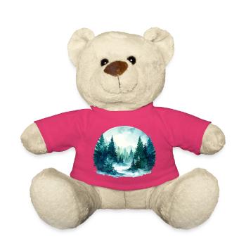 Fichtenschatten – Winterwald-Aquarell - Teddy - Pink - Vorne