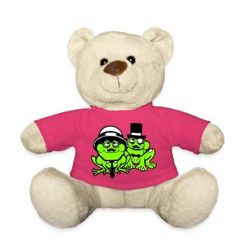 2 Frogs Sir Lunettes Empire Monocle Homme Chapeau Haut de forme - Nounours - rose - Devant