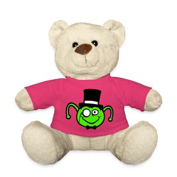 Mr. Caterpillar Top Hat Monocle Bow Tie Gentleman Empire - Teddy Bear - pink - Front