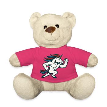 Design de la mascotte sportive de la licorne à la course - Nounours - rose - Devant