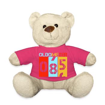 Oldometer 85 Funny 85th Birthday Milestone Gift - Teddy Bear - pink - Front