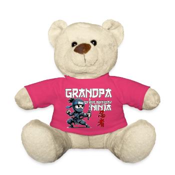 Grand-père du ninja d’anniversaire Compleanno Drôle - Nounours - rose - Devant