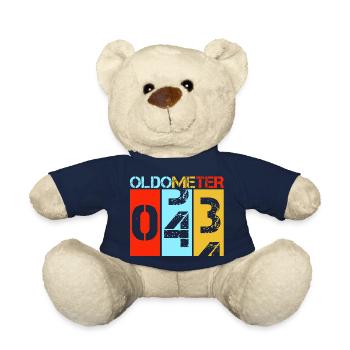 Oldometer 43 Retro Vintage 43rd Birthday Design - Teddy Bear - french navy - Front