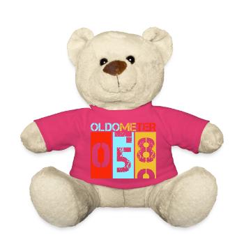 Oldometer 58 Retro Vintage Birthday Level Up - Teddy Bear - pink - Front