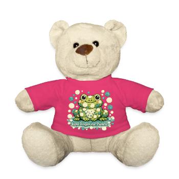 Keine Fragen nur Punkte Frosch Spruch witzig - Teddy - Pink - Vorne