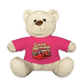 Schade Marmelade german saying Spilled Jam Humor - Teddy Bear - pink - Front