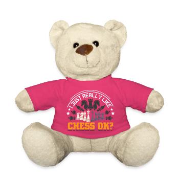 Schach Schachspieler Schachbrett - Teddy - Pink - Vorne