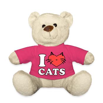Logo du cœur de J’adore les chats - Nounours - rose - Devant