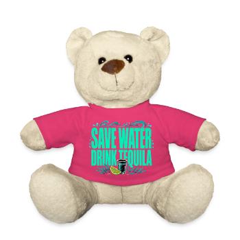 Spare Wasser, trink Tequila - Lustiges Shirt - Teddy - Pink - Vorne