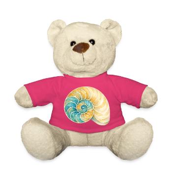 Spirale en coquille aquarelle - Nounours - rose - Devant