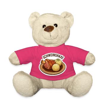 Schweinshaxe Plate Sticker Optik  - Teddy - Pink - Vorne