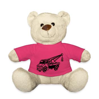 Car toy truck crane tow truck-mounted crane truck - Teddy Bear - pink - Front