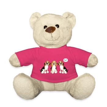 Drei Beagle Hundetiere - Hund - Dog - Comic - Teddy - Pink - Vorne