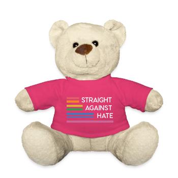 LGBT Pride Month - Straight Against Hate - Teddy Bear - pink - Front