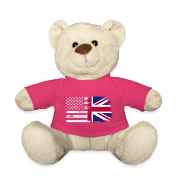 Grunge États-Unis Royaume-Uni Drapeau Mashup - Nounours - rose - Devant