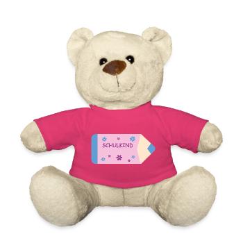 Crayon de couleur rose bleu clair petites fleurs - Écolier - Nounours - rose - Devant