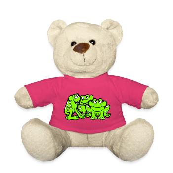 3 Frösche Team Kröte Freunde Cool Crew Lustig süß - Teddy - Pink - Vorne