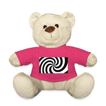 Spiral Noir et Blanc hypnotique - Nounours - rose - Devant