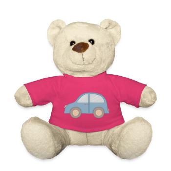 Kleines Blaues Auto Grafik - Teddy - Pink - Vorne