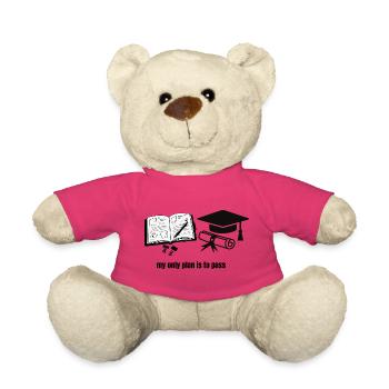 My Only Plan Is To Pass - Motivational Student Gra - Nounours - rose - Devant