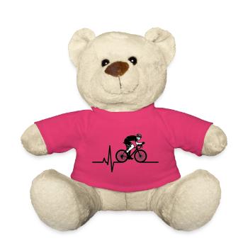Road Bike Heartbeat ECG - Teddy Bear - pink - Front