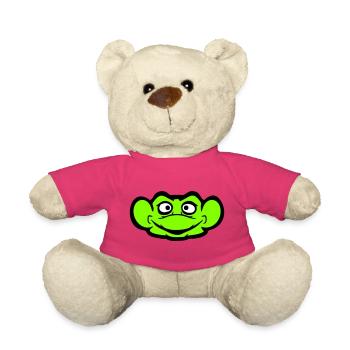 grenouille crapaud sourire drôle bande dessinée heureux cool - Nounours - rose - Devant